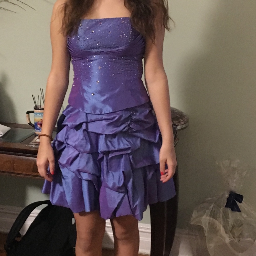 cute purple metallic dress
